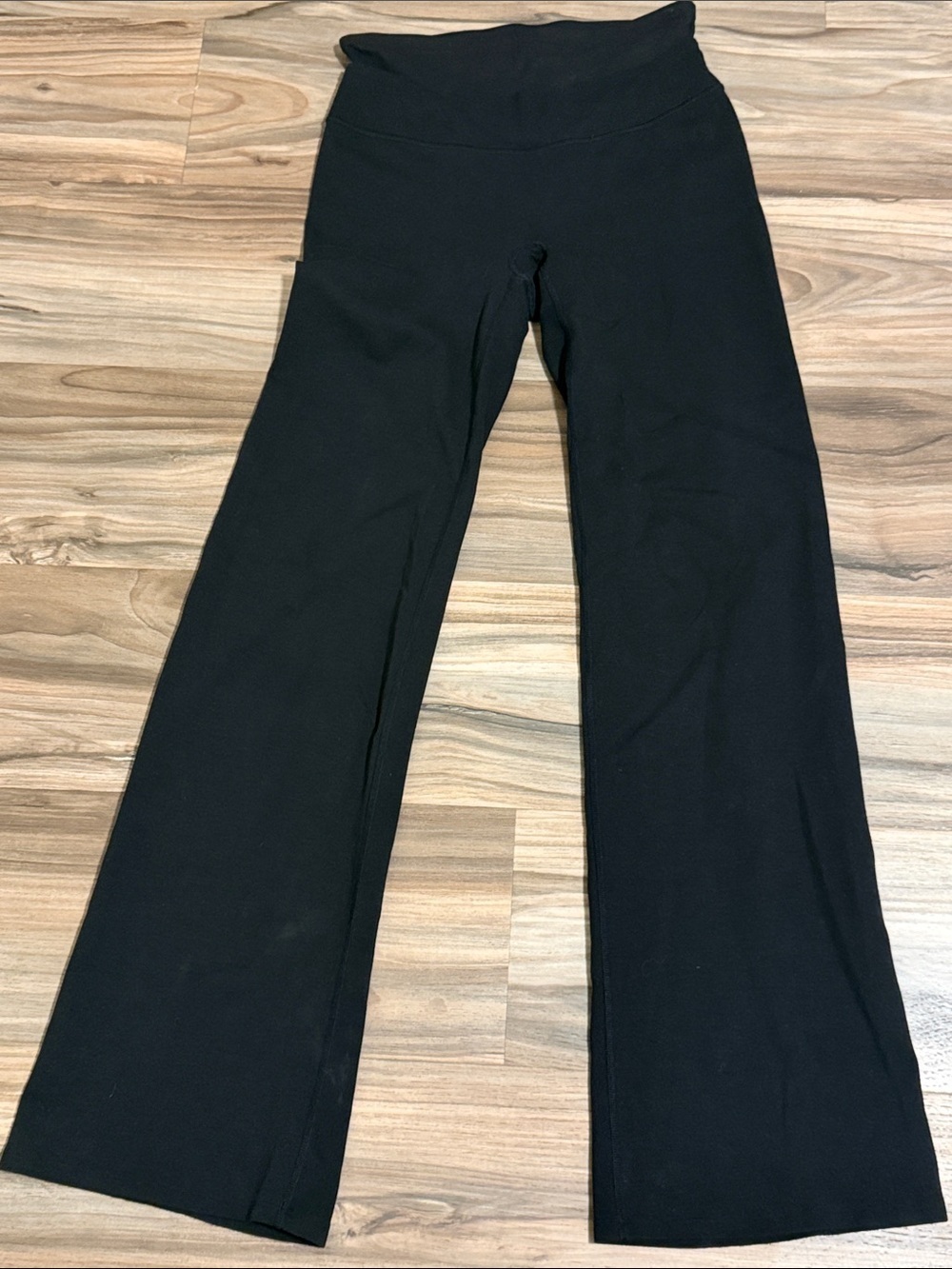 SPANX Black Maternity Double Waistband High-Waist Flare Leggings Women’s L